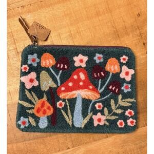 Karma Gifts Made In India Purple Mushrooms Bag Purse Handbag NWT